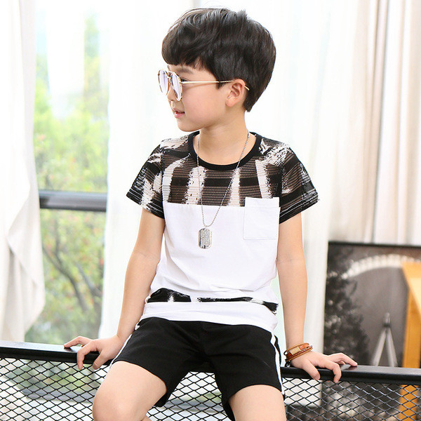 Καθημερινό σετ  για αγόρια σε μαύρο και άσπρο χρώμα