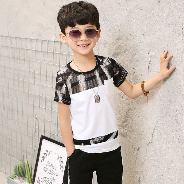 Καθημερινό σετ  για αγόρια σε μαύρο και άσπρο χρώμα