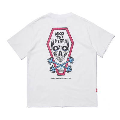 Спортна мъжка тениска с изображение в бял и черен цвят