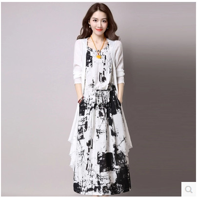 Κομψό μακρύ καλοκαιρινό φόρεμα σε 2 αποχρώσεις