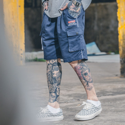 Летни мъжки шорти с връзки и джобове