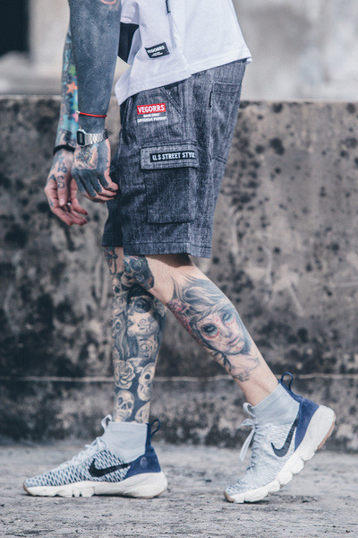 Мъжки шорти с джобове и връзки