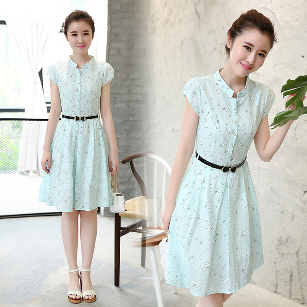 Γυναικεϊο φορεμα με φυτικά μοτίβα σε διάφορα χρώματα