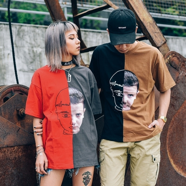 Стилна мъжка тениска с две лица в два цвята 