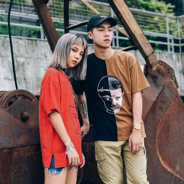 Стилна мъжка тениска с две лица в два цвята 