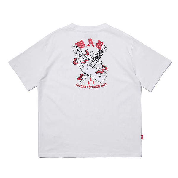 Ежедневна тениска за мъжете в бял и черен цвят с картинка