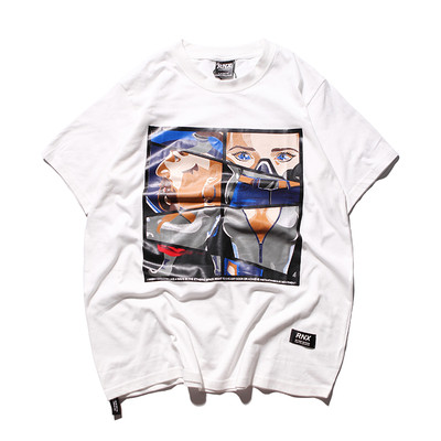 Тениска за мъже и жени с изображение, в бял и черен цвят