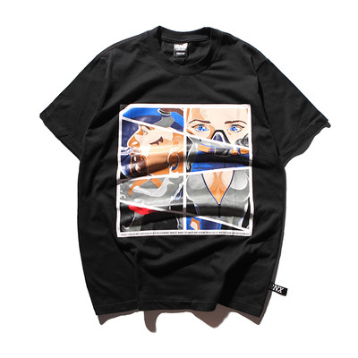 Тениска за мъже и жени с изображение, в бял и черен цвят