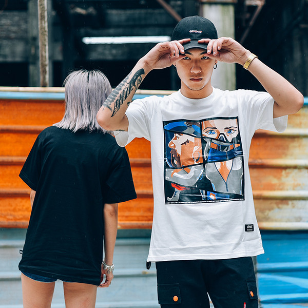 Тениска за мъже и жени с изображение, в бял и черен цвят