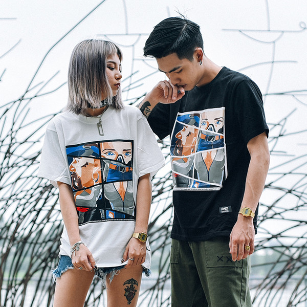 Тениска за мъже и жени с изображение, в бял и черен цвят