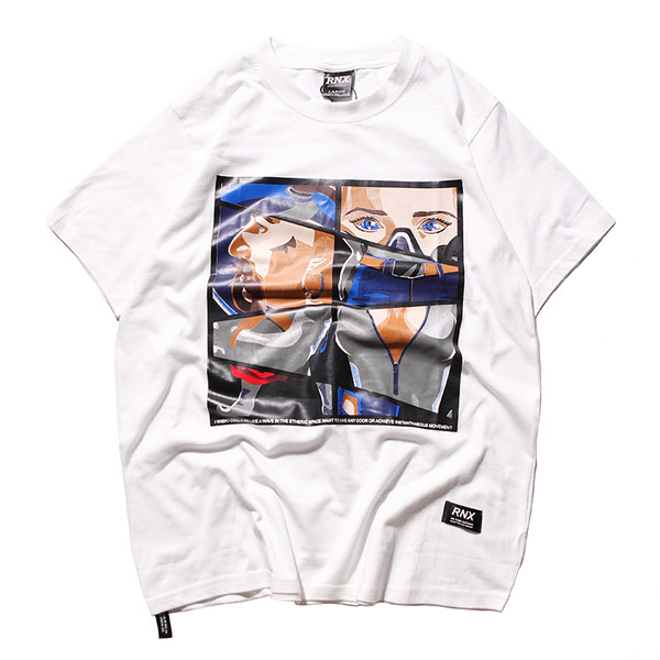 Тениска за мъже и жени с изображение, в бял и черен цвят