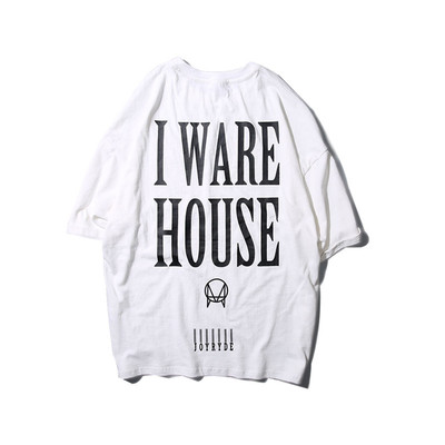 Мъжка тениска с 3/4 ръкав и голям надпис на гърба в три цвята