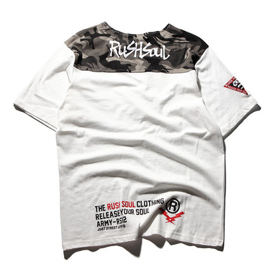 Тениска за мъже и жени в черен, бял и сив цвят с камуфлаж