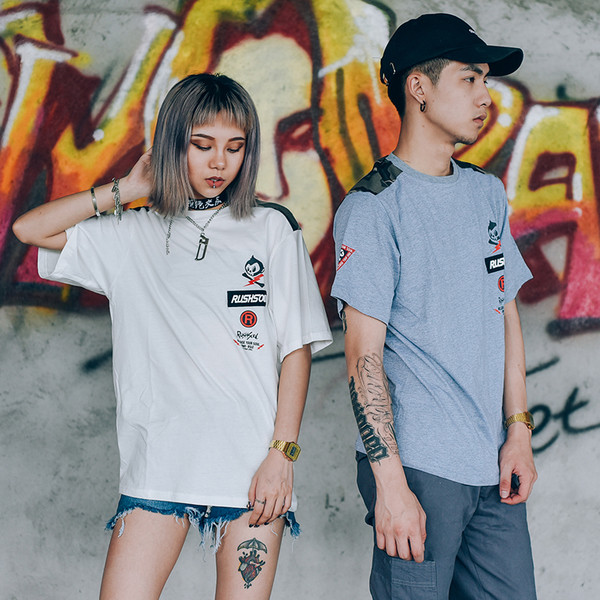 Тениска за мъже и жени в черен, бял и сив цвят с камуфлаж