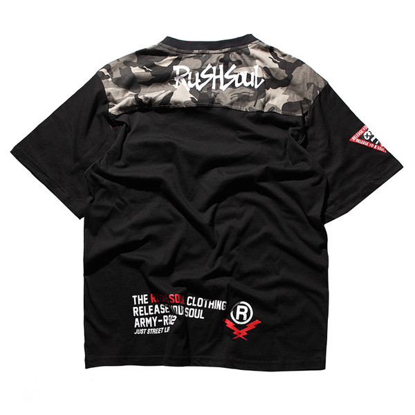 Тениска за мъже и жени в черен, бял и сив цвят с камуфлаж