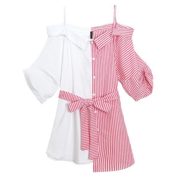 Καλοκαιρινό γυναικείο φόρεμα με δύο πρόσωπα και πτώση ώμου