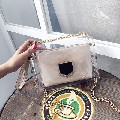 Дамска лятна прозрачна, малка и удобна чанта в шест модела