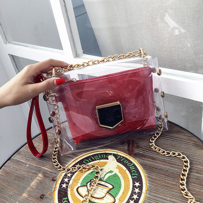 Дамска лятна прозрачна, малка и удобна чанта в шест модела