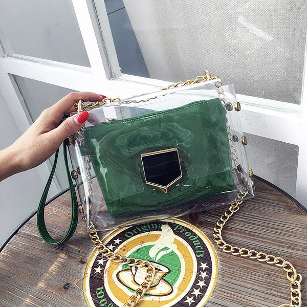 Дамска лятна прозрачна, малка и удобна чанта в шест модела