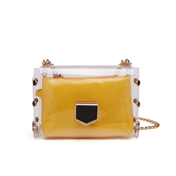 Дамска лятна прозрачна, малка и удобна чанта в шест модела