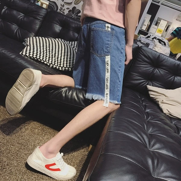 Стилни къси панталони за мъжете с надпис в два цвята