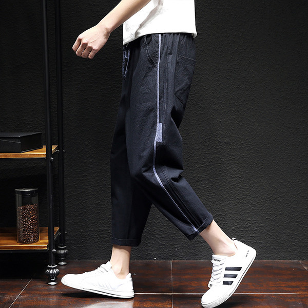 Λεπτά ανδρικά καλοκαιρινά  παντελόνια  - 7/8 μήκους σε 4 χρώματα