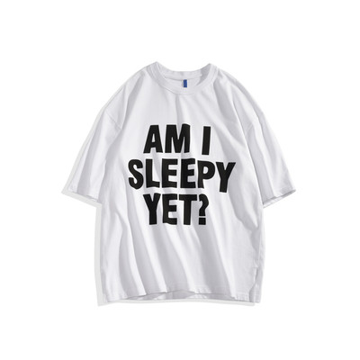 Широка тениска за мъже с 3/4 ръкав и с надпис в три цвята