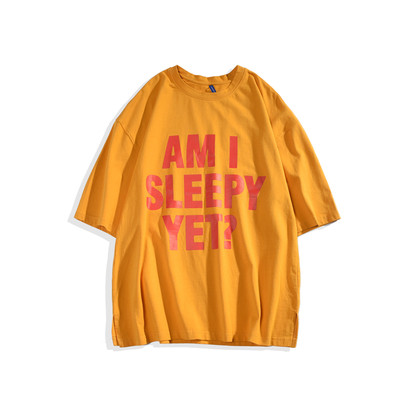 Широка тениска за мъже с 3/4 ръкав и с надпис в три цвята