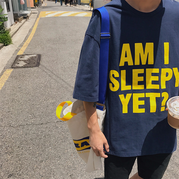 Широка тениска за мъже с 3/4 ръкав и с надпис в три цвята