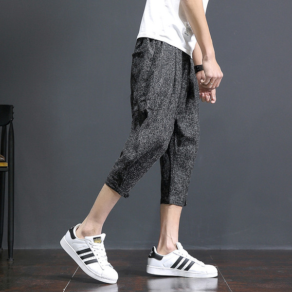 Мъжки летни панталони 7/8 дължина в светлосив и в графитен цвят