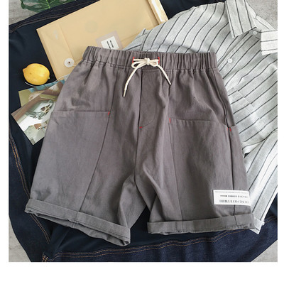 Широки мъжки шорти с връзки, в три цвята и с джобове