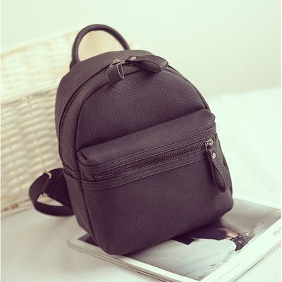 Πολύ απαλό και μικρό γυναικείο σακίδιο με δύο φερμουάρ σε δύο χρώματα