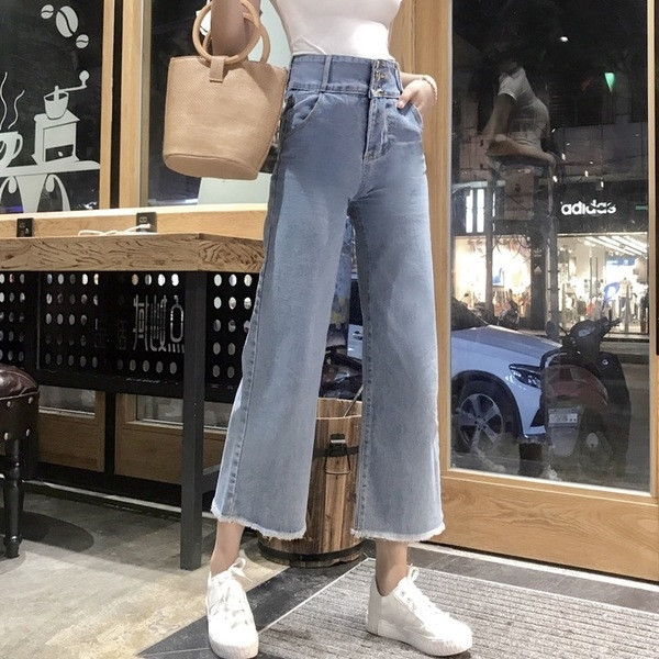 Παντελόνια γυναικεία τζιν  φαρδιά με υψηλή μέση