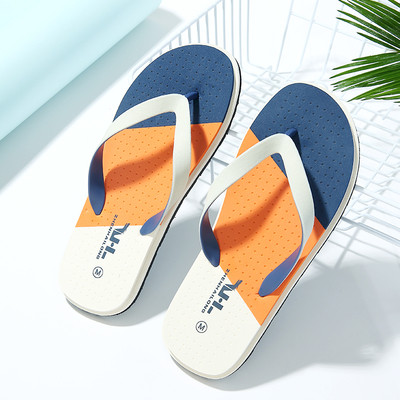 Плажни мъжки чехли през пръст - цветни