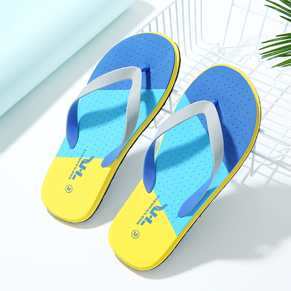 Плажни мъжки чехли през пръст - цветни