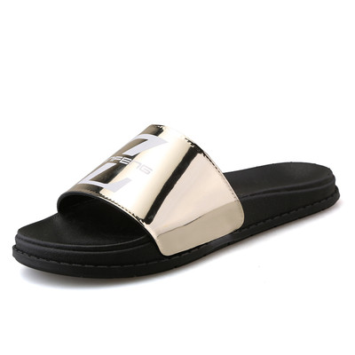 Стилни мъжки лъскави чехли в три цвята