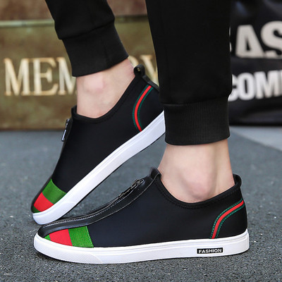 Αντρικά μαύρα μοκασίνια με φερμουάρ