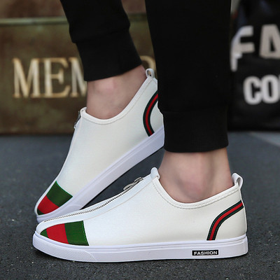 Αντρικά μαύρα μοκασίνια με φερμουάρ