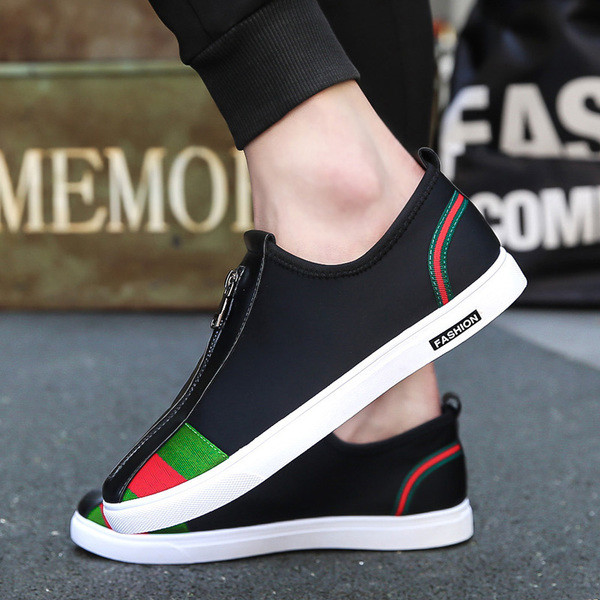 Αντρικά μαύρα μοκασίνια με φερμουάρ