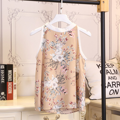 Шифонена дамска риза във флорален мотив в два цвята