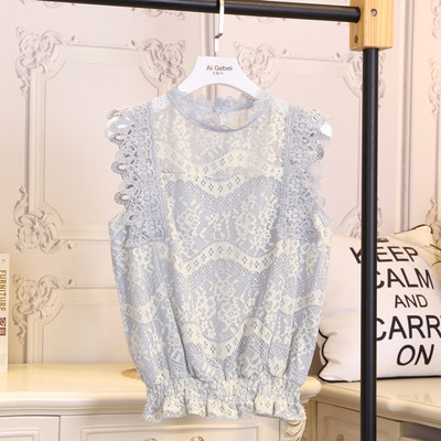 Стилен дамски дантелен потник с яка тип поло в четири цвята