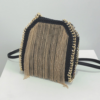 Много красива и стилна дамска чанта в три цвята с метална декорация