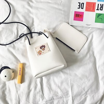 Дамска чанта тип торба в четири цвята + портмоне