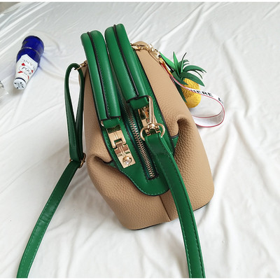 Красива дамска чанта с декорация ананас и надпис в четири цвята