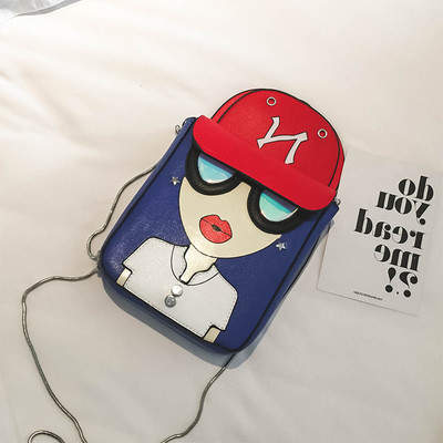 Стилна дамска чанта с апликация и с метална дръжка в три цвята