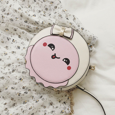 Сладка мини чанта за дамите в два цвята и в кръгла форма