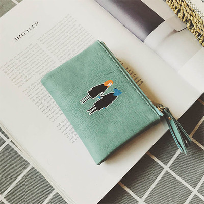 Мини дамски портфейл в пет цвята с изображение