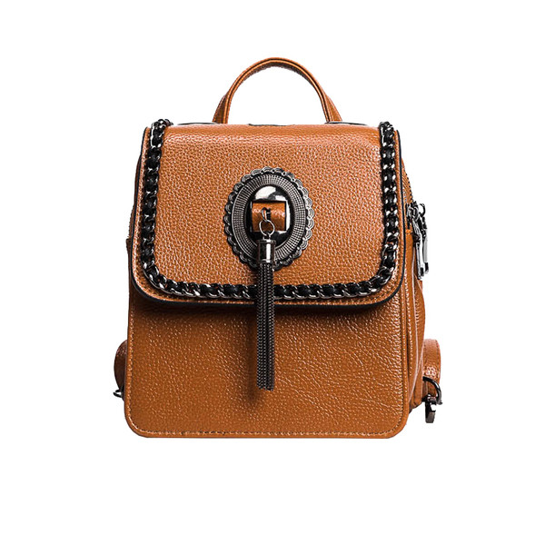 Μοντέρνο γυνακείο σακίδιο σε πολλά χρώματα με φούντα