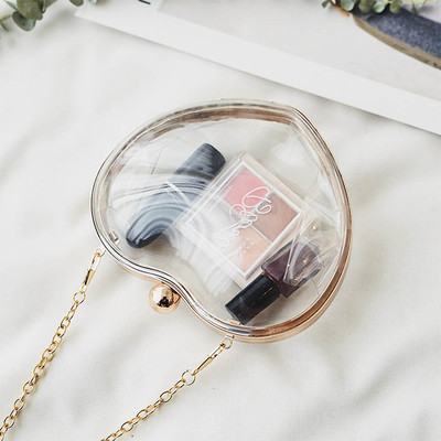 Модерна прозрачна чанта за дамите във формата на сърце