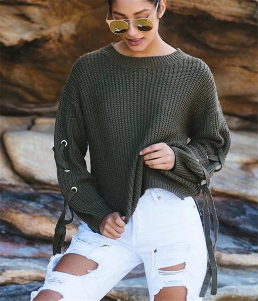 Πολύ ενδιαφέρουσα καθημερινό γυναικείο πουλόβερμε κομψά μανίκια